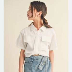 NWT heart and arrow - KIDS DROP SHOULDER S/S BUTTONLESS TOP L